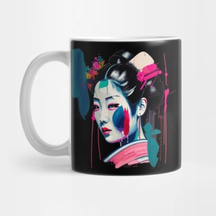 Geisha Girl Head Painting Mug